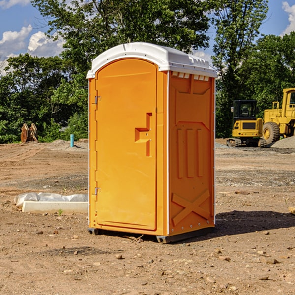 how often are the portable restrooms cleaned and serviced during a rental period in Mecca